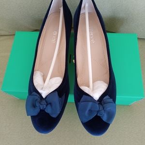 J. RENEE ladies velvet pump 10M. NAVY BLUE